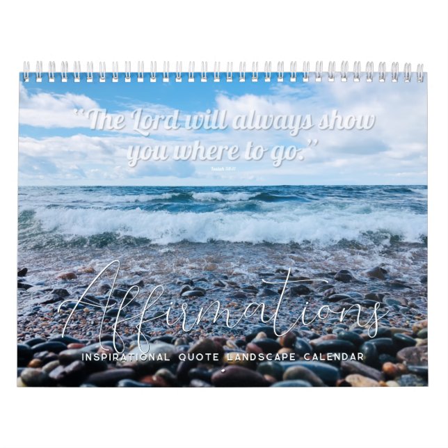 Blue Waves Inspiring Quote Photography Calendar  (Cover)