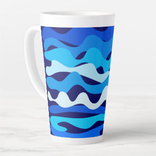 Blue waves latte mug