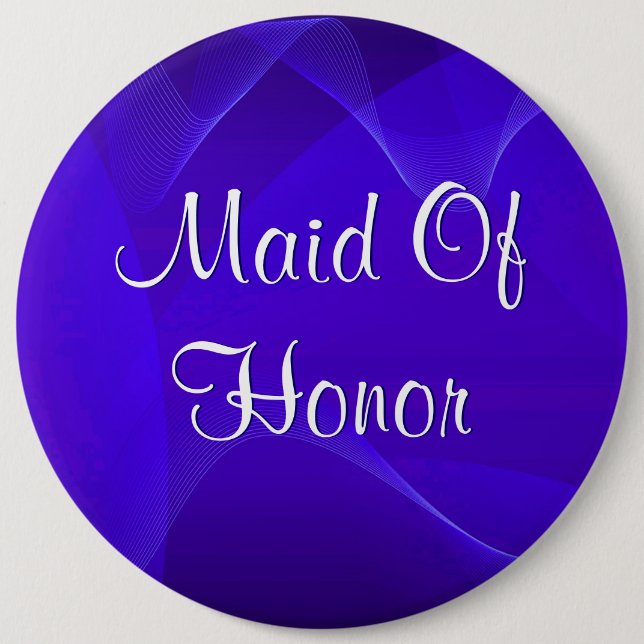 Blue Waves Maid Of Honour 6 Cm Round Badge (Front)