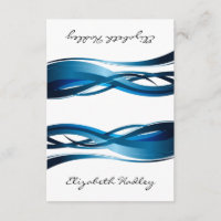 Blue Waves Modern Abstract Place Card