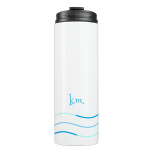 Blue Waves Monogram Thermal Tumbler