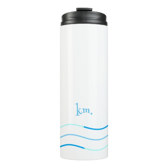 Blue Waves Monogram Thermal Tumbler (Front)