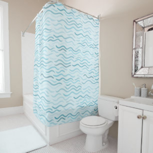 Blue Waves Ocean Bathroom Decor Shower Curtain