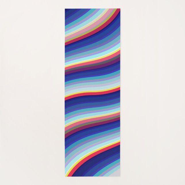Blue Waves of Colour Yoga Mat (Back)