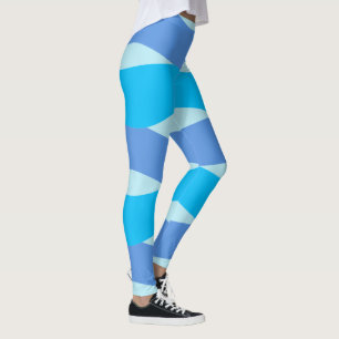 Blue Waves Pattern Leggings
