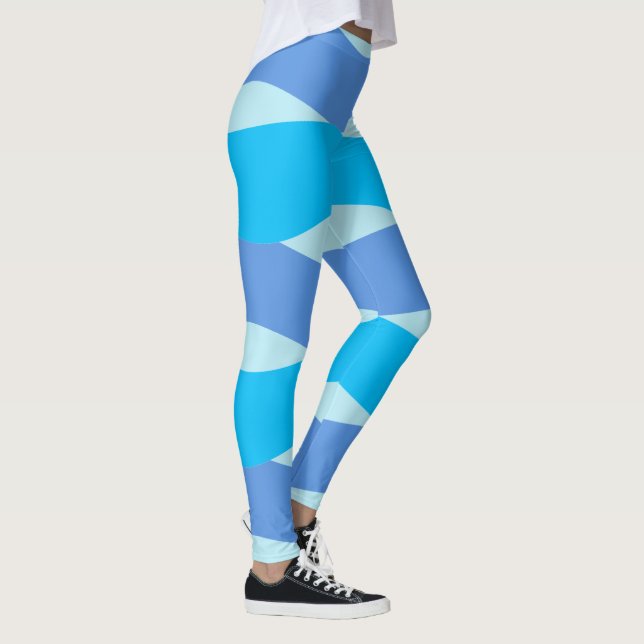 Blue Waves Pattern Leggings (Right)