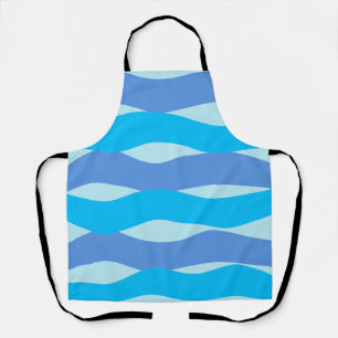 Blue Waves Pattern Throw Pillow Apron