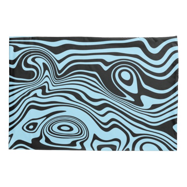 Blue Waves Pillow Case - Choose Colours (Back)