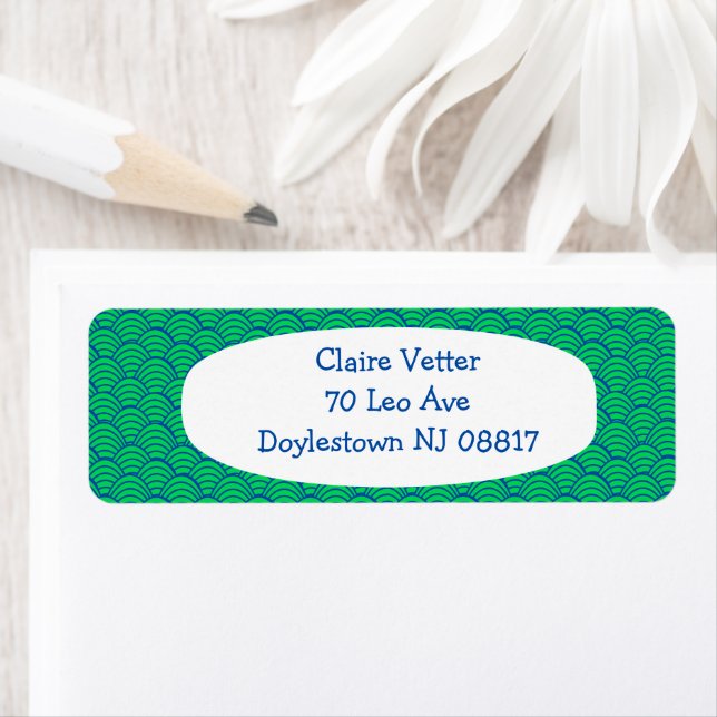 Blue Waves  Return Address Label (Insitu)