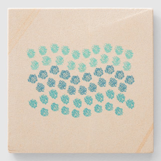 Blue Waves Sandstone Coaster (Front)