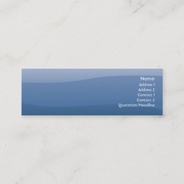 Blue Waves - Skinny Mini Business Card (Front)