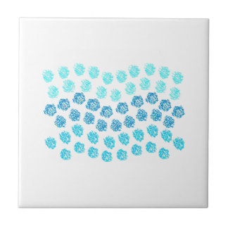 Blue Waves Small Ceramic Tile
