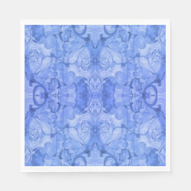 Blue Waves Swirl Pattern Napkin (Front)