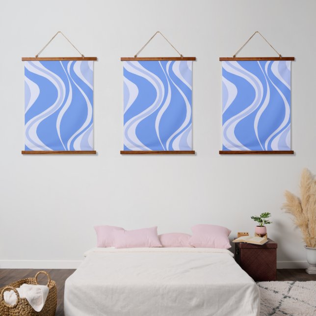 Blue Waves Triple Wall Tapestry Set (Bedroom)