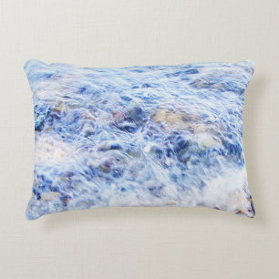 Blue waving water decorative cushion