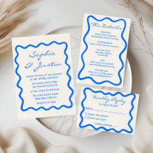Blue Wavy Border Wedding Details