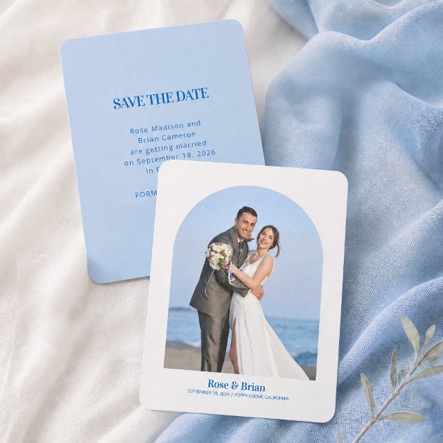 Blue Wavy Cabana Wedding Save The Day Date (Creator Uploaded)