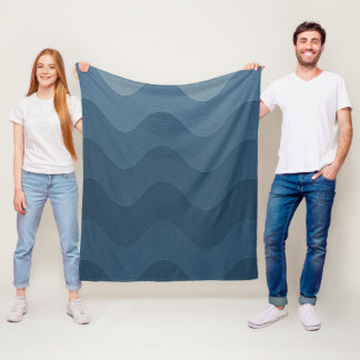 Blue Wavy-Inspired Pattern Fleece Blanket