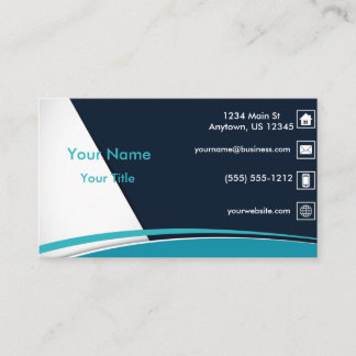 Blue Wavy Line Business Card