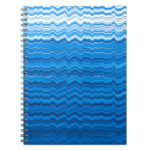 Blue wavy lines pattern notebook