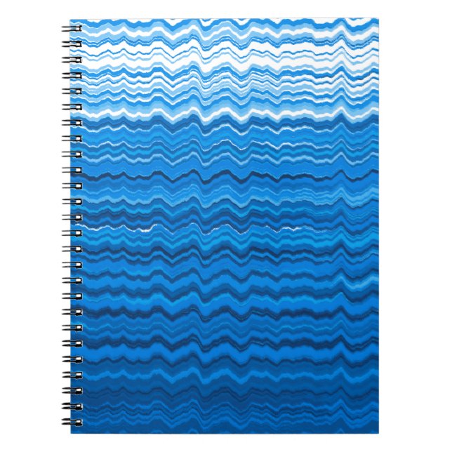 Blue wavy lines pattern notebook (Front)