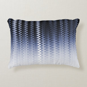 Blue Wavy Pattern Decorative Cushion