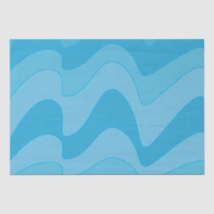 Blue Wavy Stripes Tissue Paper