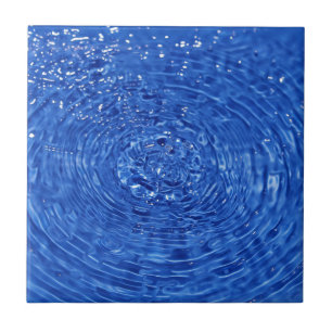 Blue wavy water design ceramic tile