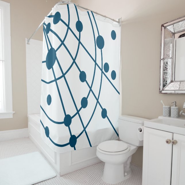 Blue Web Shower Curtain (In Situ)