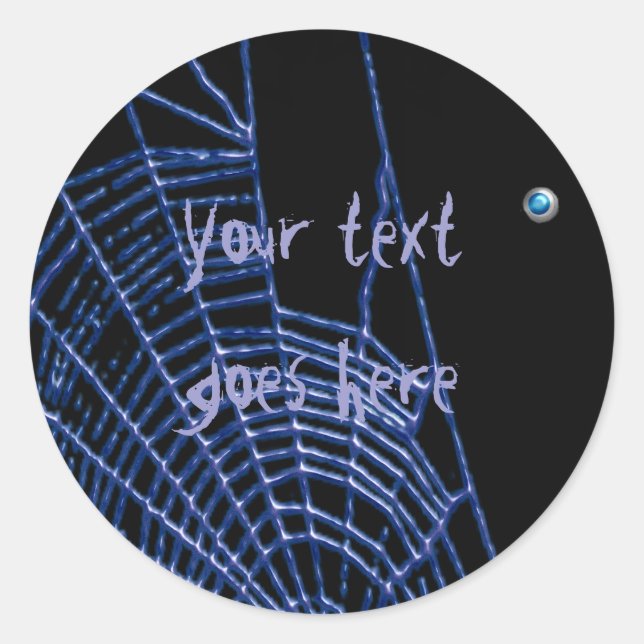 blue webbie classic round sticker (Front)