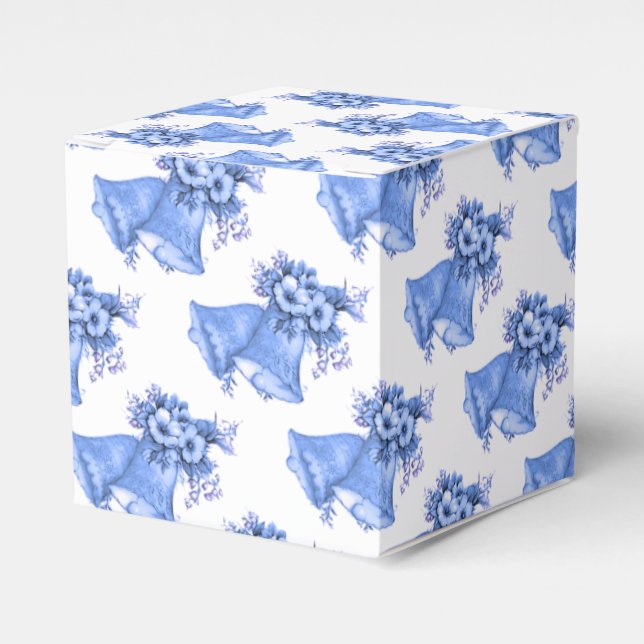 Blue Wedding Bells Favour Box (Front Side)