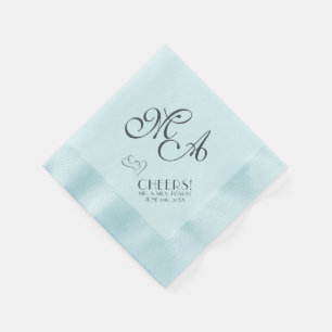 BLUE Wedding CHEERS! Standard Cocktail Napkin