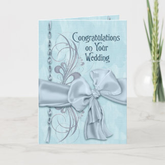 Blue Wedding Congratulations Card