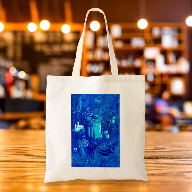 Blue Wedding Contemporary Art Painting Tote Bag (Creator Uploaded)