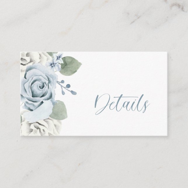 Blue Wedding Enclosure Card (Front)