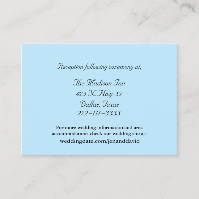 Blue Wedding enclosure cards (Front)
