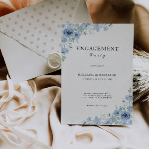 Blue Wedding Engagement Invitation Template