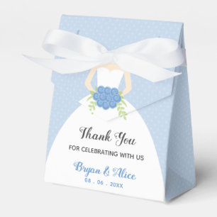 Blue Wedding Favour Boxes (Bridal Gown)
