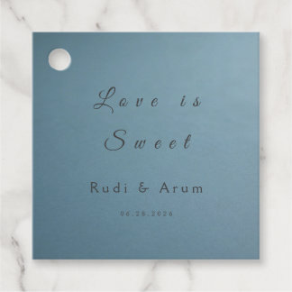 Blue Wedding Favour Tag