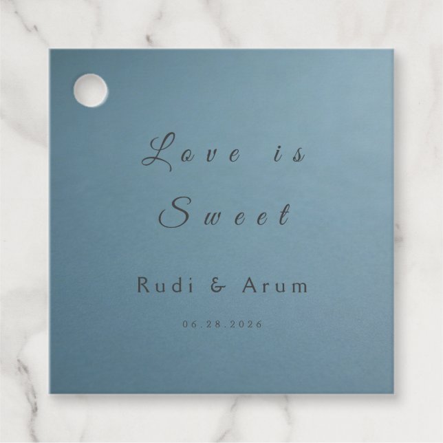 Blue Wedding Favour Tag (Front)