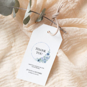 Blue Wedding Favour Tag Template,