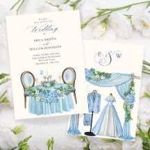 Blue wedding floral garden decoration