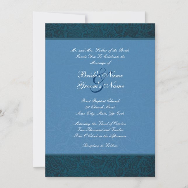 Blue Wedding Invitation (Front)