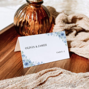 Blue Wedding Place Cards Template