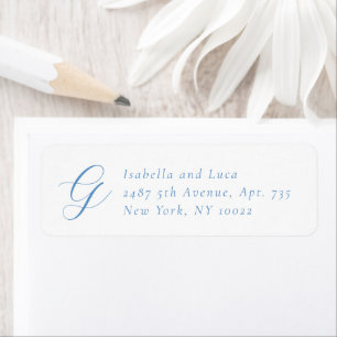Blue Wedding Return Address Label