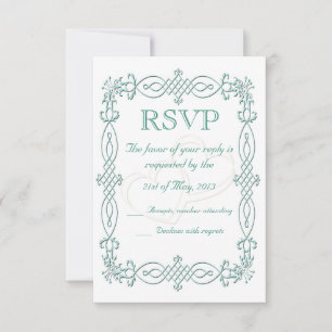 Blue Wedding RSVP Card
