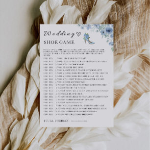 Blue Wedding Shoe Game Template, Invitation