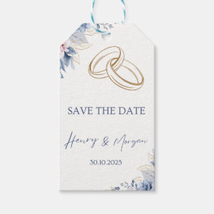Blue Wedding spring Invitation Package Gift Tags