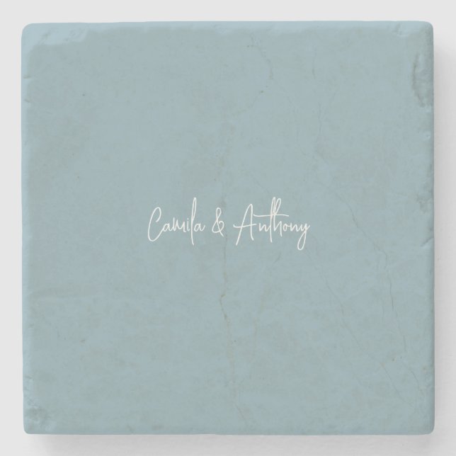 Blue Wedding Stone Coaster (Front)