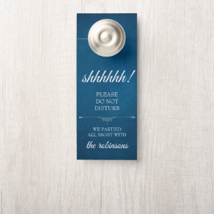 Blue Wedding Welcome/Do Not Disturb Door Hanger